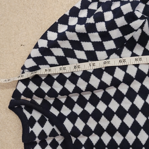 Navy and White Midi Sweater Dress - Picture 5 of 5